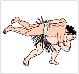Koshinage kimarite sumo