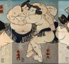 Utagawa Kunisada “Match entre Shiranui et Onaruto”